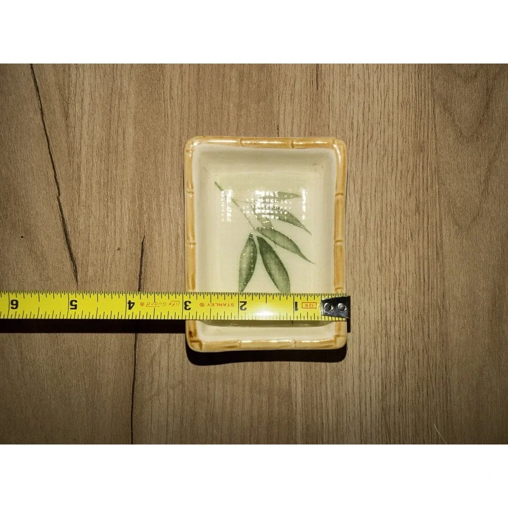 Bamboo Design Thick Ceramic Soap Ring Dish‎ Japan
